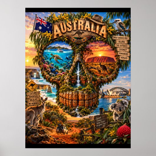 Australien-Schädel-Kunstprint | State of Mind Poster (Vorne)