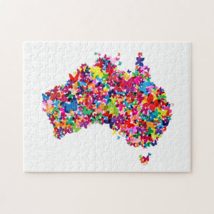 Australien-Schmetterlings-Karte Puzzle