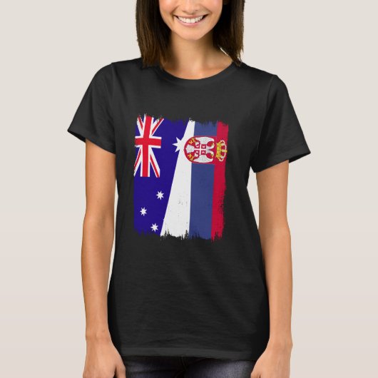 Australien Serbien Halbfahne Srbija Australische S T-Shirt (Vorderseite)