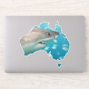 Australien Shape Great White Shark Nah Up Aufkleber