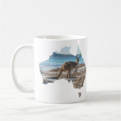 Australien Shape Kangaroo auf dem Beach Foto Kaffeetasse (Links)