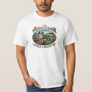 Australien Shepherd Hund Floral Vintage Art T-Shir T-Shirt