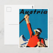 Australien Ski Vintage Reise Postkarte (Vorne/Hinten)