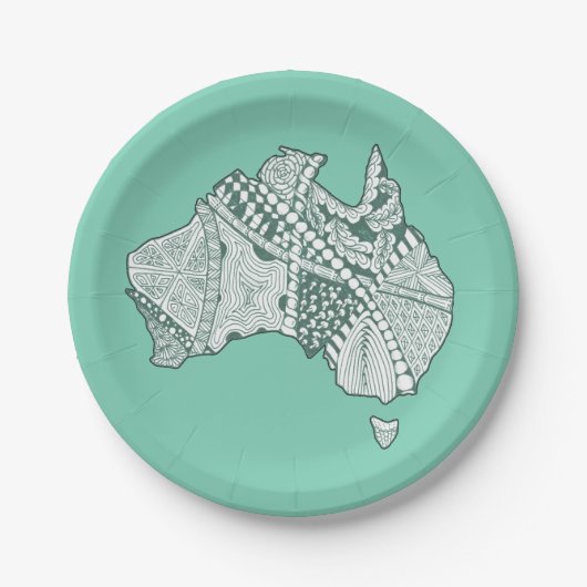 Australien Souvenir Karte Art Pappteller (Vorderseite)