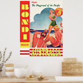 Australien-Spielplatz im Pazifik, Strand von Bondi Poster (Küche)