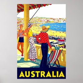 Australien Strand, Aussicht, Personen auf Terrasse Poster