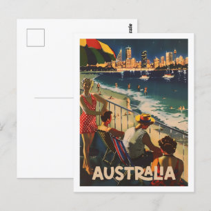 Australien Strand Vintage Berühmter Reiseort Postkarte