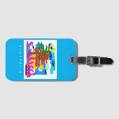 Australien - STRÄNDE - Sonne & Surf- Blau Gepäckanhänger (Vorderseite (Horizontal))