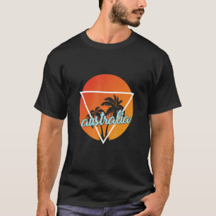Australien Sun geformt Dreieck mit Palmen T-Shirt