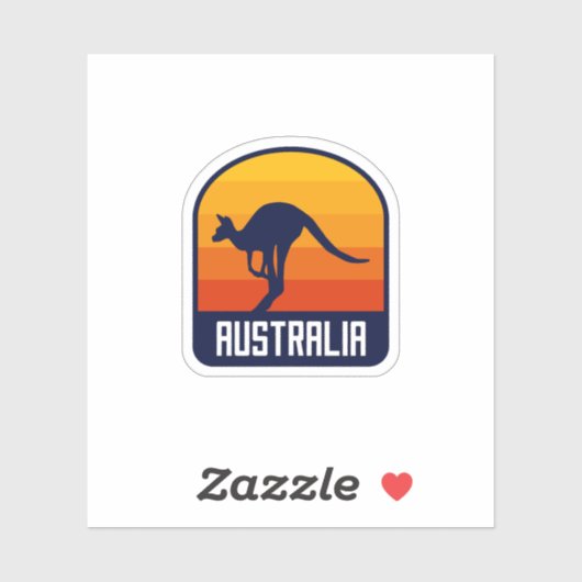 Australien Sunset mit Kangaroo Silhouette - Reise Aufkleber (Blatt)