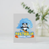 Australien Surfing Panda Postkarte (Stehend Vorderseite)