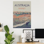 Australien, Sydney, Aussicht auf die Stadt und das Poster (Heimbüro)