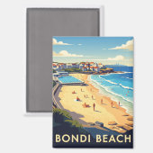Australien Sydney Bondi Beach Postcard Magnet (Vorderseite/Rückseite)