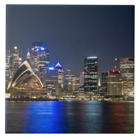 Australien, Sydney. Skyline mit Opernhaus gesehen Fliese (Vorderseite)