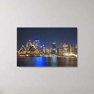 Australien, Sydney. Skyline mit Opernhaus gesehen Leinwanddruck