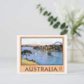 Australien Sydney Vintage Travel Poster Postkarte (Stehend Vorderseite)