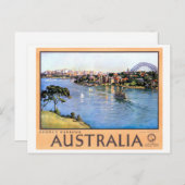 Australien Sydney Vintage Travel Poster Postkarte (Vorne/Hinten)