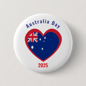 Australien-Tag-Flagge-Herz individuell Button (Vorderseite)