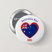 Australien-Tag-Flagge-Herz individuell Button (Vorne & Hinten)