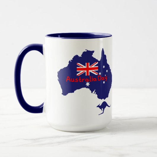 Australien-Tag-Flaggenkarte Tasse (Links)
