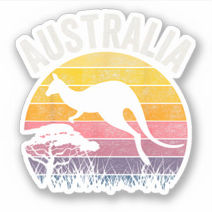 Australien Tag Lustiger Australischer Känguru Vint Aufkleber