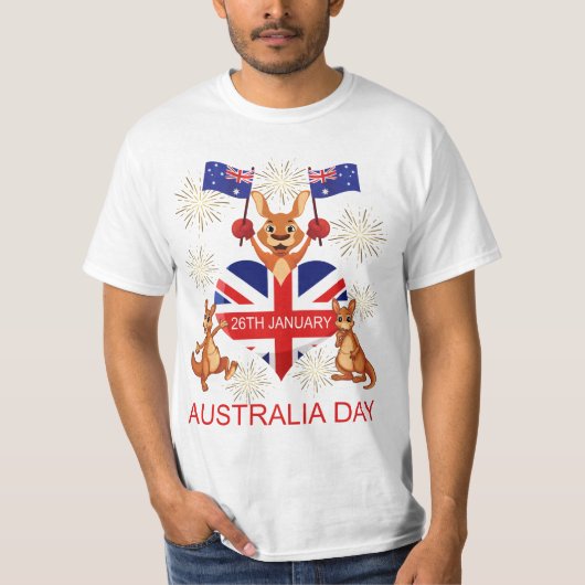 AUSTRALIEN-TAGESam 26. Januar KÄNGURUS, FLAGGEN, T-Shirt (Vorderseite)