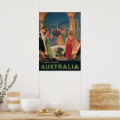 Australien, Tanz Party, Vintage Travel Poster (Küche)