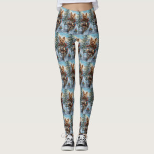 Australien Terrier Riding Motorrad Weihnachten Leggings