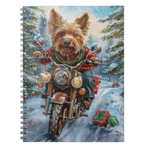 Australien Terrier Riding Motorrad Weihnachten Notizblock
