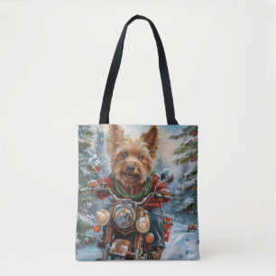 Australien Terrier Riding Motorrad Weihnachten Tasche