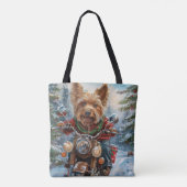 Australien Terrier Riding Motorrad Weihnachten Tasche (Rückseite)
