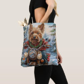 Australien Terrier Riding Motorrad Weihnachten Tasche (Von Nahem)