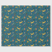 Australien Themed Muster Aquamarin Blue Geschenkpapier (Flach)