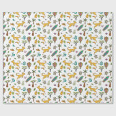 Australien Themed Pattern White Geschenkpapier (Flach)