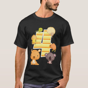 Australien Tiere 4. Geburtstag Kangaroo Koala Plat T-Shirt