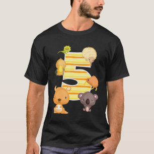 Australien Tiere 5th Birthday Kangaroo Koala Plat T-Shirt