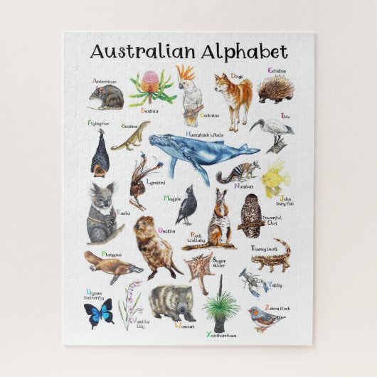 Australien Tiere Alphabet Puzzle (Vertikal)
