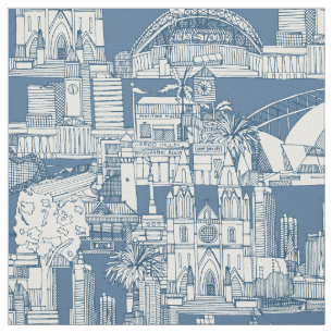 Australien toile de jouy kobaltblauer Denim Stoff