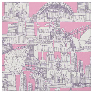 Australien toile de jouy lila pastell magenta stoff