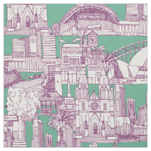 Australien toile de jouy lila Pfefferminz Stoff