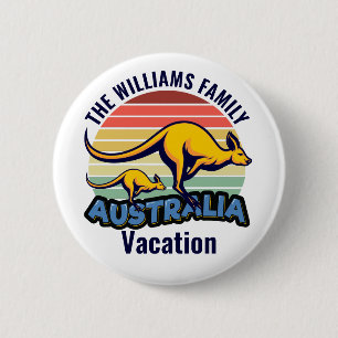 Australien Trip Niedlich Kangaroo Sunset Custom Button