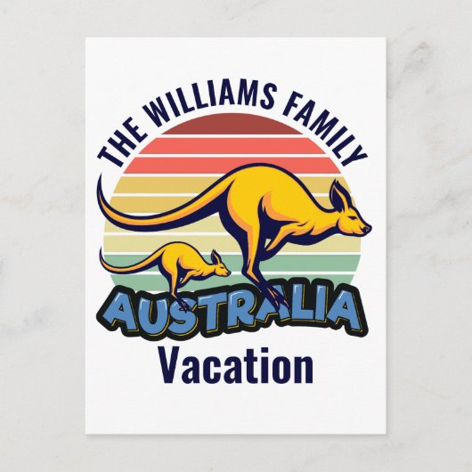 Australien Trip Niedlich Kangaroo Sunset Custom Postkarte (Vorderseite)