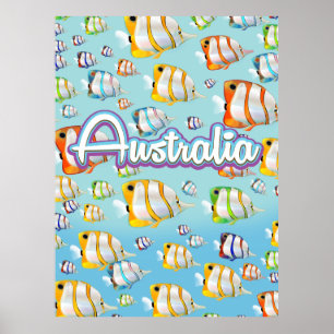 Australien Tropische Fische Reiseposter Poster