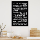 Australien - typografisches Poster (Küche)