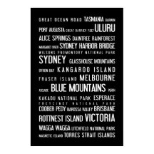 Australien - typografisches Poster
