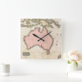 Australien u. der Südwestpazifik Quadratische Wanduhr (Zuhause)