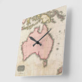 Australien u. der Südwestpazifik Quadratische Wanduhr (Winkel)