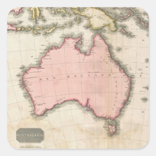 Australien u. der Südwestpazifik Quadratischer Aufkleber
