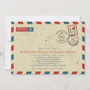 Australien / UK Antiairmail   Hochzeit Einladung