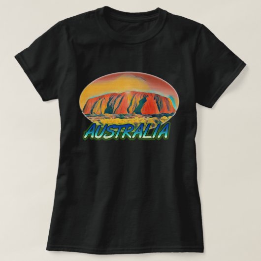 Australien Uluru Ayers Rock surreal T-Shirt (Design vorne)